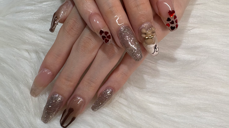 🤎🍫 𝐕𝐚𝐥𝐞𝐧𝐭𝐢𝐧𝐞🤍🍫NAIL💅🏻✨️熊さんを宿しました🧸