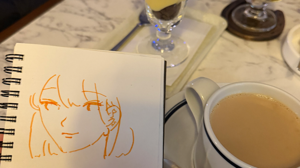 お友達が書いてくれた似顔絵可愛すぎるよね？！