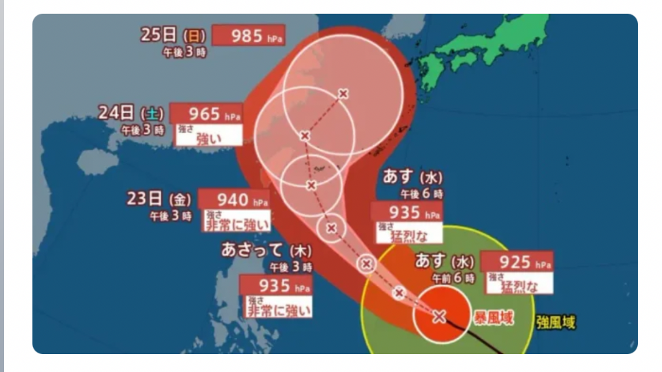 " いやいやいや、は❓台風さんよ、真っ直ぐ進んでたじゃんかよー🌪 "
